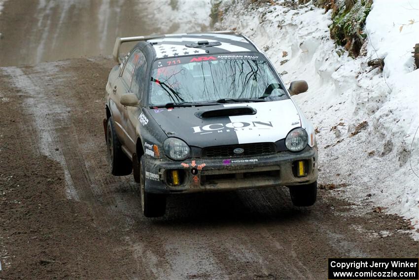 John Farrow / Michael Farrow Subaru WRX on SS11, Old State-Huff II.