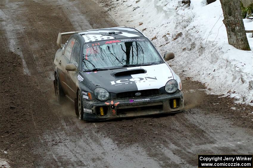 John Farrow / Michael Farrow Subaru WRX on SS11, Old State-Huff II.