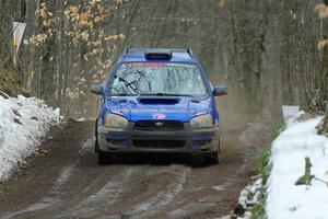 Nick Balzer / Jon Schrage Subaru WRX Wagon on SS11, Old State-Huff II.