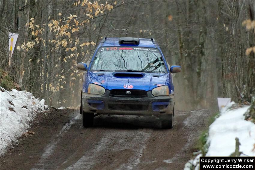 Nick Balzer / Jon Schrage Subaru WRX Wagon on SS11, Old State-Huff II.