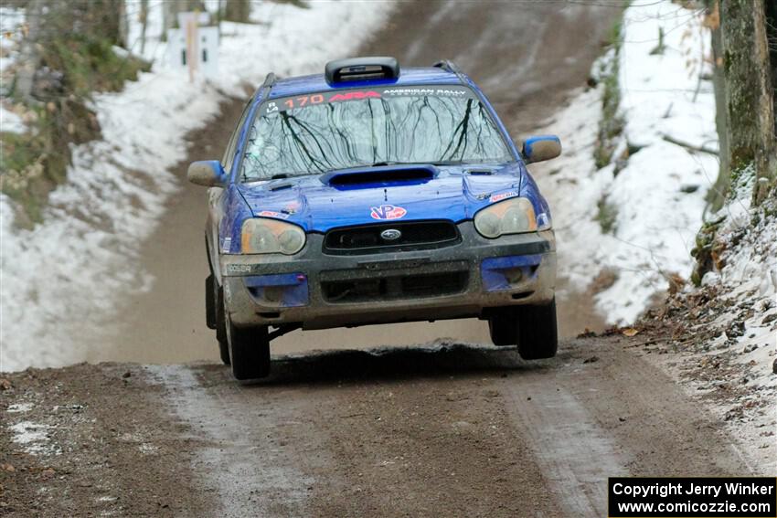 Nick Balzer / Jon Schrage Subaru WRX Wagon on SS11, Old State-Huff II.