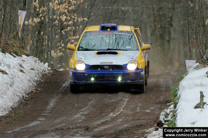 Tom Mayer / Karl Mayer Subaru WRX on SS11, Old State-Huff II.