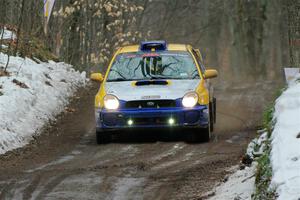 Tom Mayer / Karl Mayer Subaru WRX on SS11, Old State-Huff II.