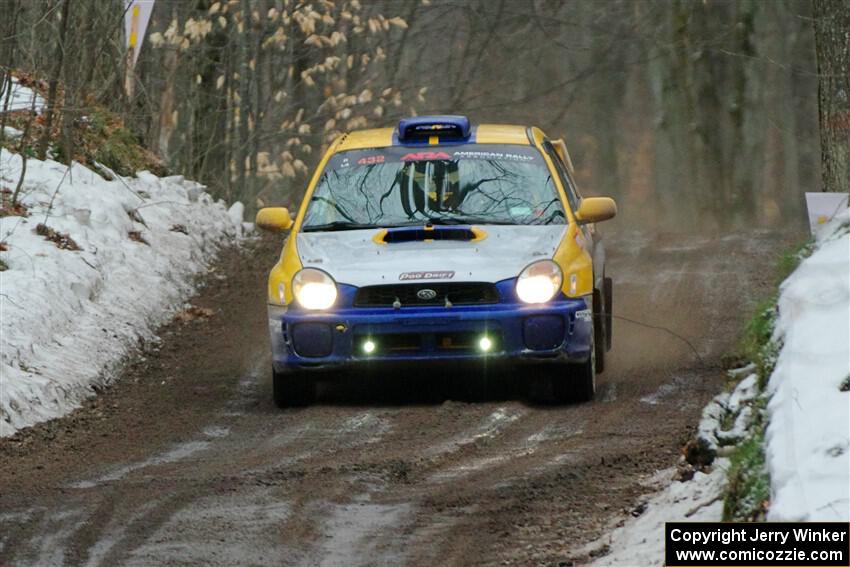 Tom Mayer / Karl Mayer Subaru WRX on SS11, Old State-Huff II.