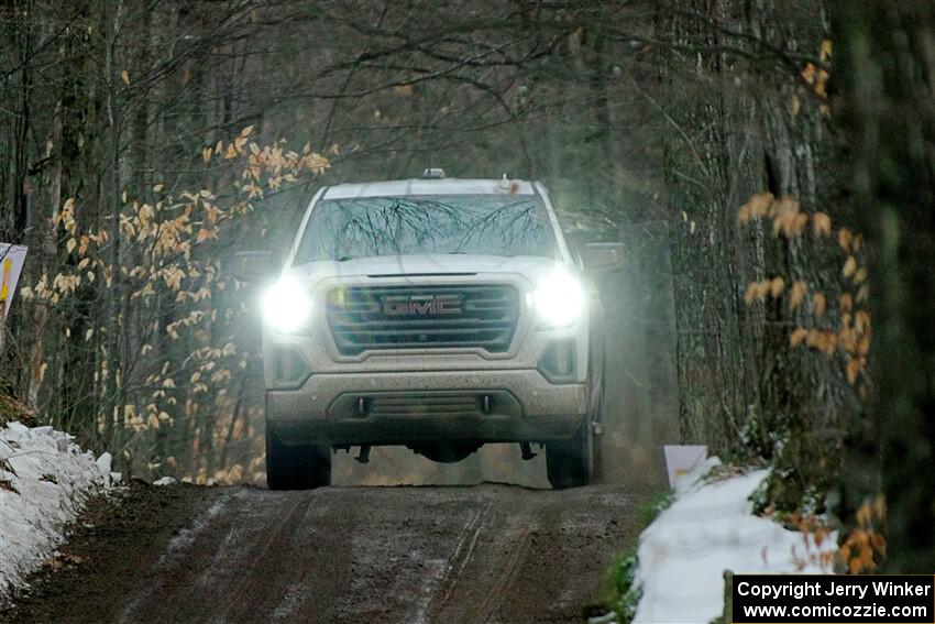 A GMC Sierra pickup sweeps SS11, Old State-Huff II.