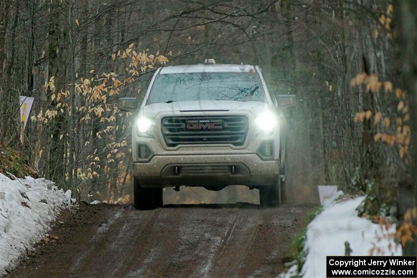 A GMC Sierra pickup sweeps SS11, Old State-Huff II.