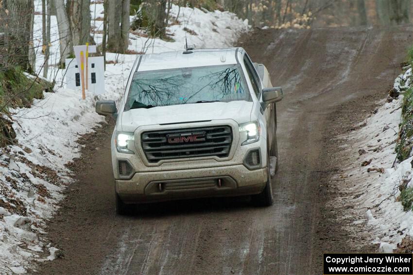 A GMC Sierra pickup sweeps SS11, Old State-Huff II.