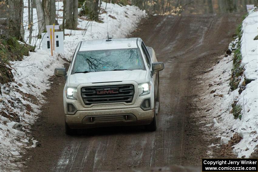 A GMC Sierra pickup sweeps SS11, Old State-Huff II.