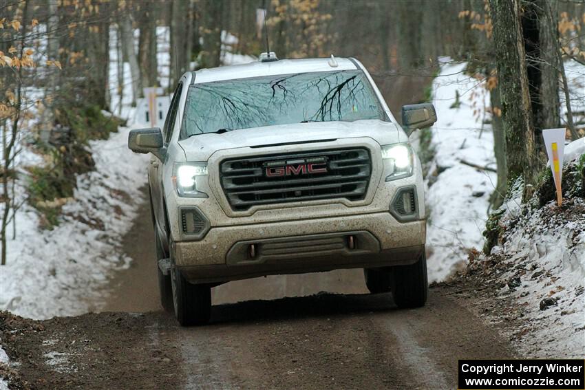 A GMC Sierra pickup sweeps SS11, Old State-Huff II.