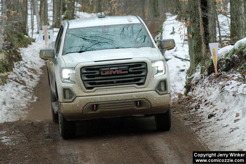 A GMC Sierra pickup sweeps SS11, Old State-Huff II.