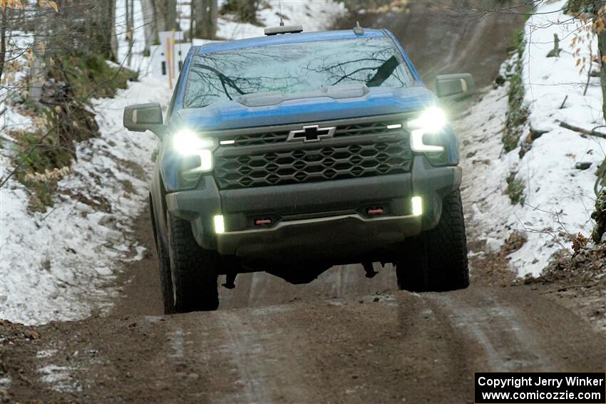 A Chevy Silverado pickup sweeps SS11, Old State-Huff II.