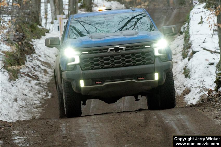 A Chevy Silverado pickup sweeps SS11, Old State-Huff II.