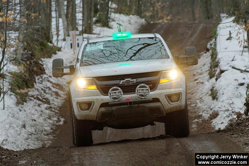 A Chevy Colorado pickup sweeps SS11, Old State-Huff II.