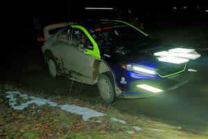 Travis Pastrana / Rhianon Gelsomino Subaru WRX ARA24 on SS14, Thunder River.