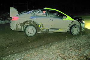 Travis Pastrana / Rhianon Gelsomino Subaru WRX ARA24 on SS14, Thunder River.