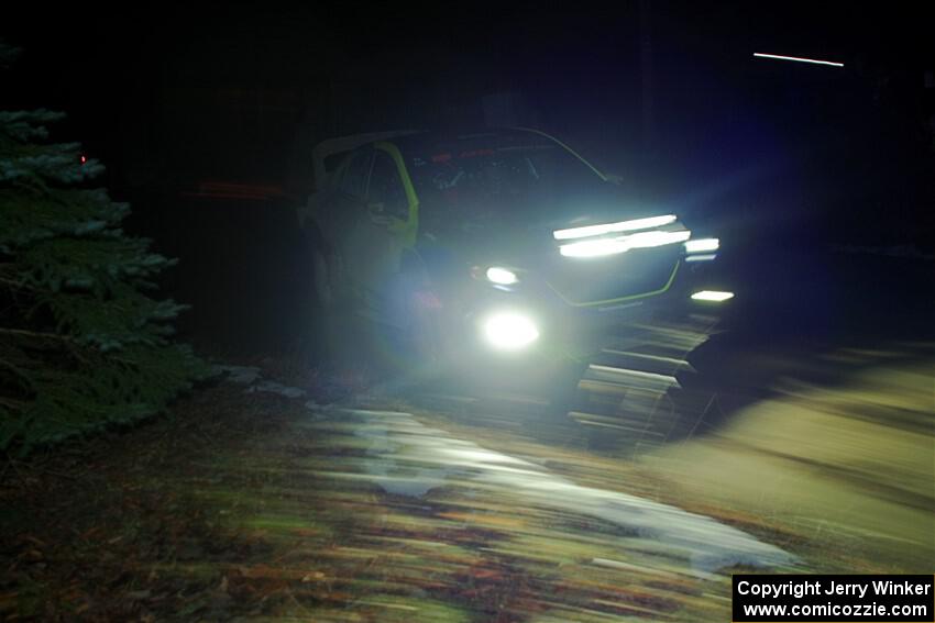 Travis Pastrana / Rhianon Gelsomino Subaru WRX ARA24 on SS14, Thunder River.