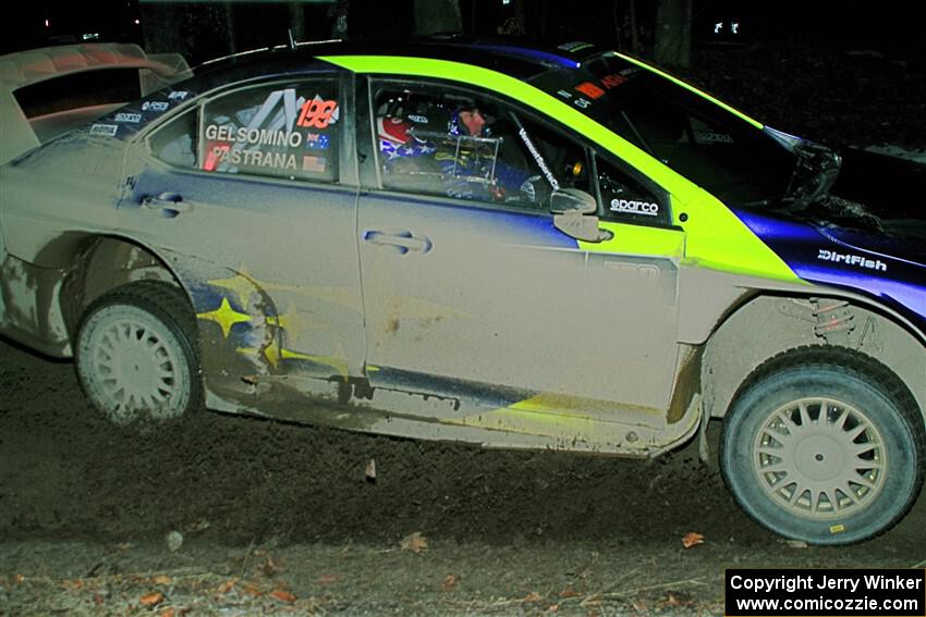 Travis Pastrana / Rhianon Gelsomino Subaru WRX ARA24 on SS14, Thunder River.