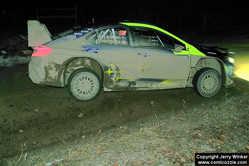 Travis Pastrana / Rhianon Gelsomino Subaru WRX ARA24 on SS14, Thunder River.