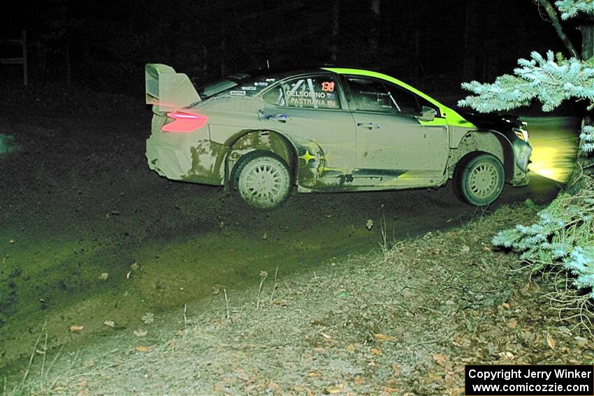 Travis Pastrana / Rhianon Gelsomino Subaru WRX ARA24 on SS14, Thunder River.