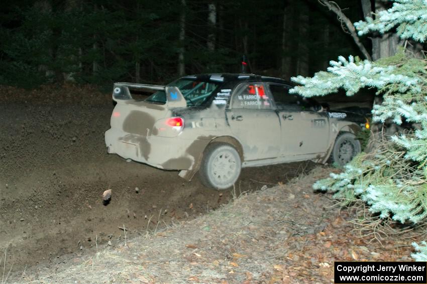 John Farrow / Michael Farrow Subaru WRX on SS14, Thunder River.