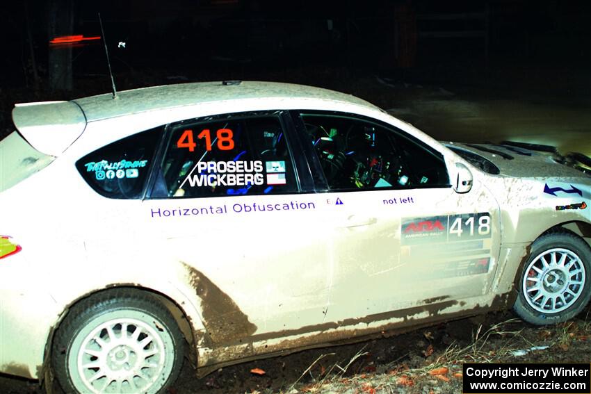 Tim Wickberg / Bryce Proseus Subaru WRX STi on SS14, Thunder River.