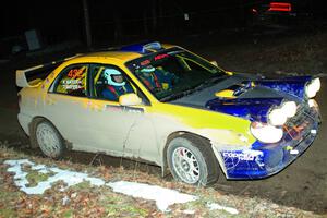 Tom Mayer / Karl Mayer Subaru WRX on SS14, Thunder River.