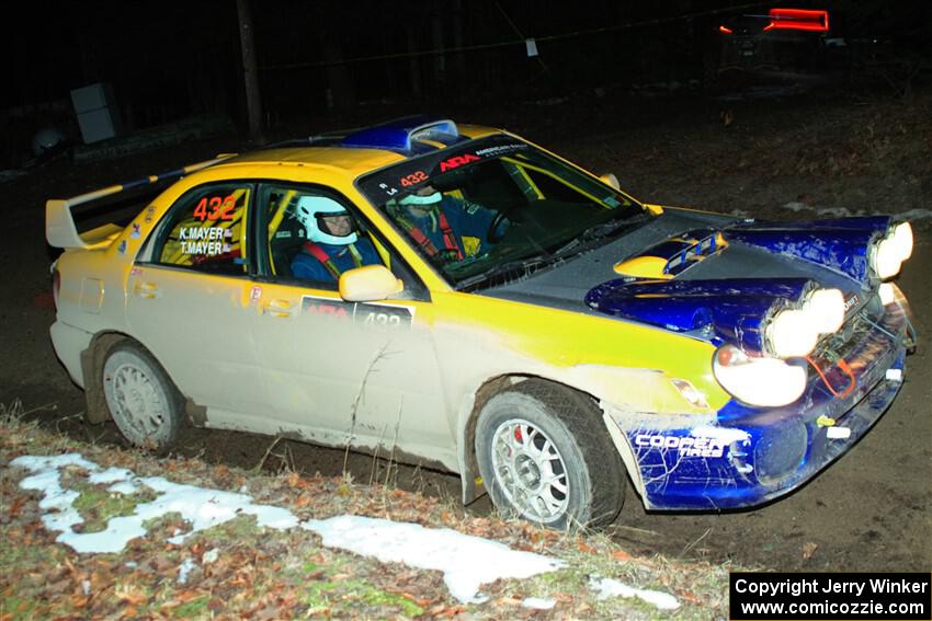 Tom Mayer / Karl Mayer Subaru WRX on SS14, Thunder River.