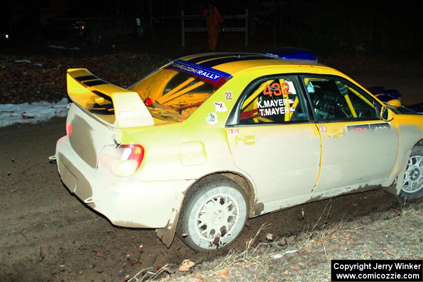 Tom Mayer / Karl Mayer Subaru WRX on SS14, Thunder River.