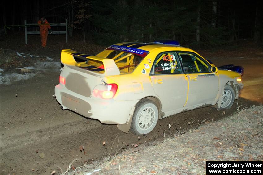 Tom Mayer / Karl Mayer Subaru WRX on SS14, Thunder River.