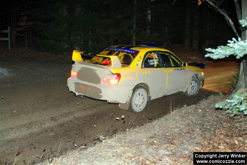 Tom Mayer / Karl Mayer Subaru WRX on SS14, Thunder River.