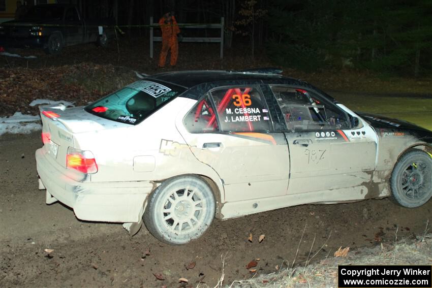 Mike Cessna / Jamie Lambert BMW M3 on SS14, Thunder River.