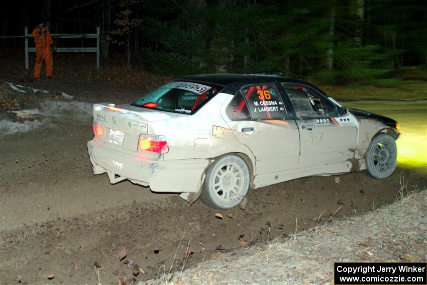 Mike Cessna / Jamie Lambert BMW M3 on SS14, Thunder River.