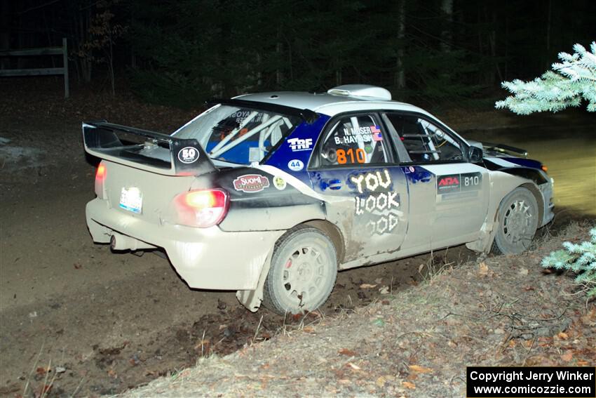 Brad Hayosh / Neil Moser Subaru WRX STi on SS14, Thunder River.