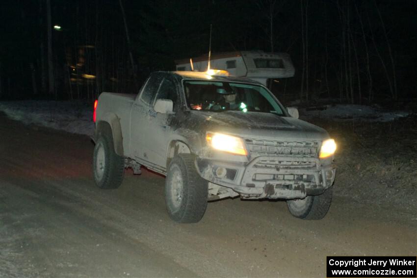 A Chevy Colorado pickup sweeps SS14, Thunder River.