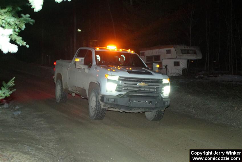 A Chevy Silverado pickup sweeps SS14, Thunder River.