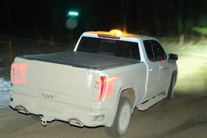 A GMC Sierra pickup sweeps SS15, Camp 30-East Branch II.