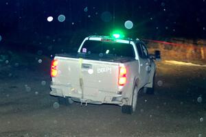 A Chevy Colorado pickup sweeps SS15, Camp 30-East Branch II.