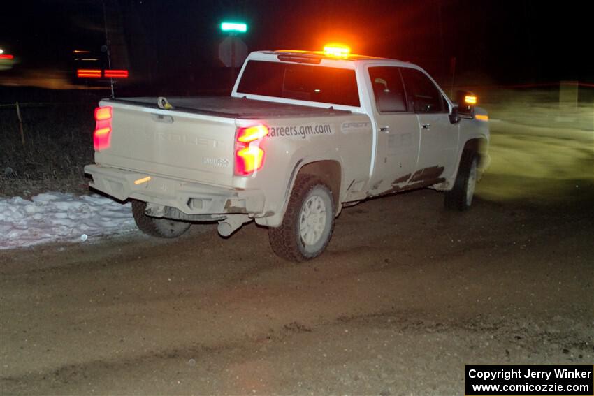 A Chevy Silverado pickup sweeps SS15, Camp 30-East Branch II.