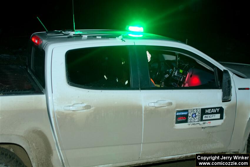 A Chevy Colorado pickup sweeps SS15, Camp 30-East Branch II.