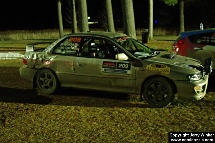 Madelyn Tabor / Sophia McKee Subaru Impreza 2.5RS after the finish.