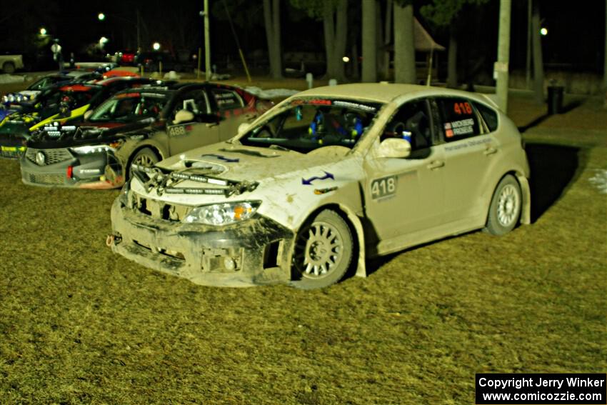 Tim Wickberg / Bryce Proseus Subaru WRX STi after the finish.