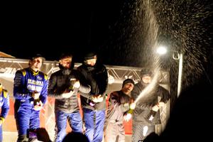 Overall podium of the 2024 Sno*Drift Rally.