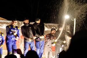 Overall podium of the 2024 Sno*Drift Rally.