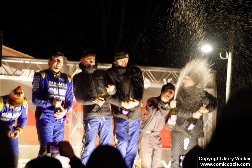 Overall podium of the 2024 Sno*Drift Rally.