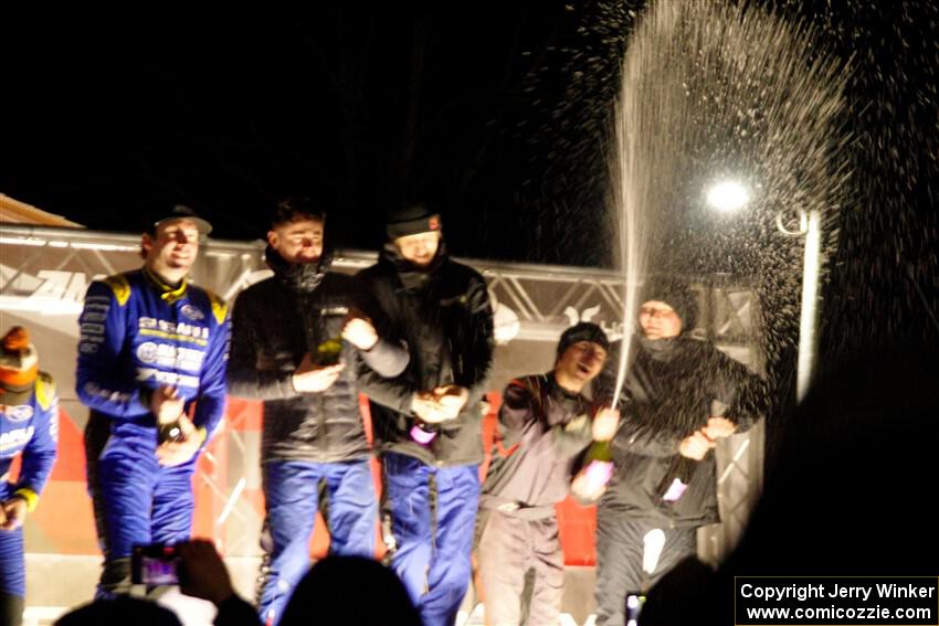 Overall podium of the 2024 Sno*Drift Rally.