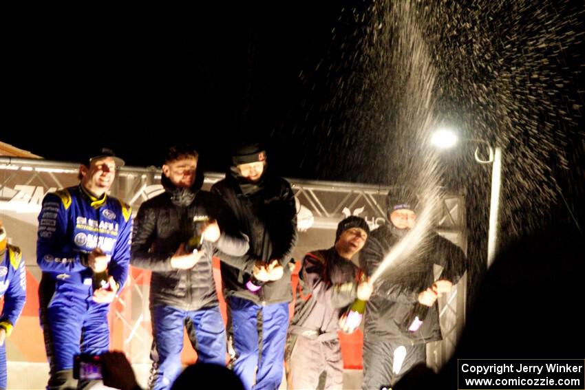 Overall podium of the 2024 Sno*Drift Rally.