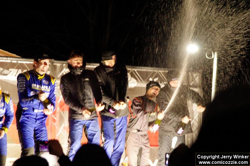 Overall podium of the 2024 Sno*Drift Rally.