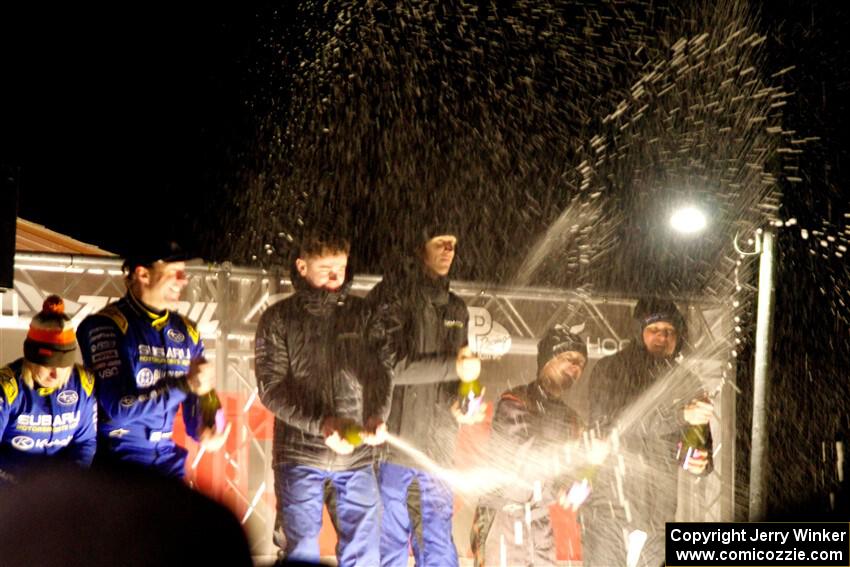 Overall podium of the 2024 Sno*Drift Rally.