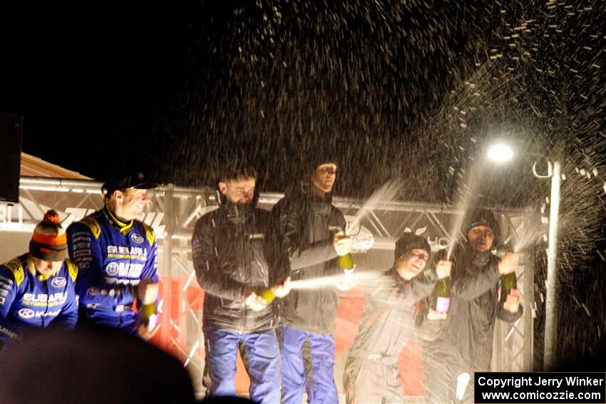 Overall podium of the 2024 Sno*Drift Rally.