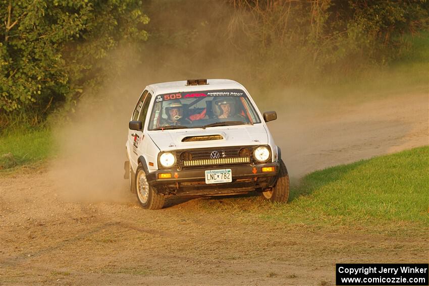 Josh Nykanen / Charlotte Himes VW GTI on SS1, Soo Pass.